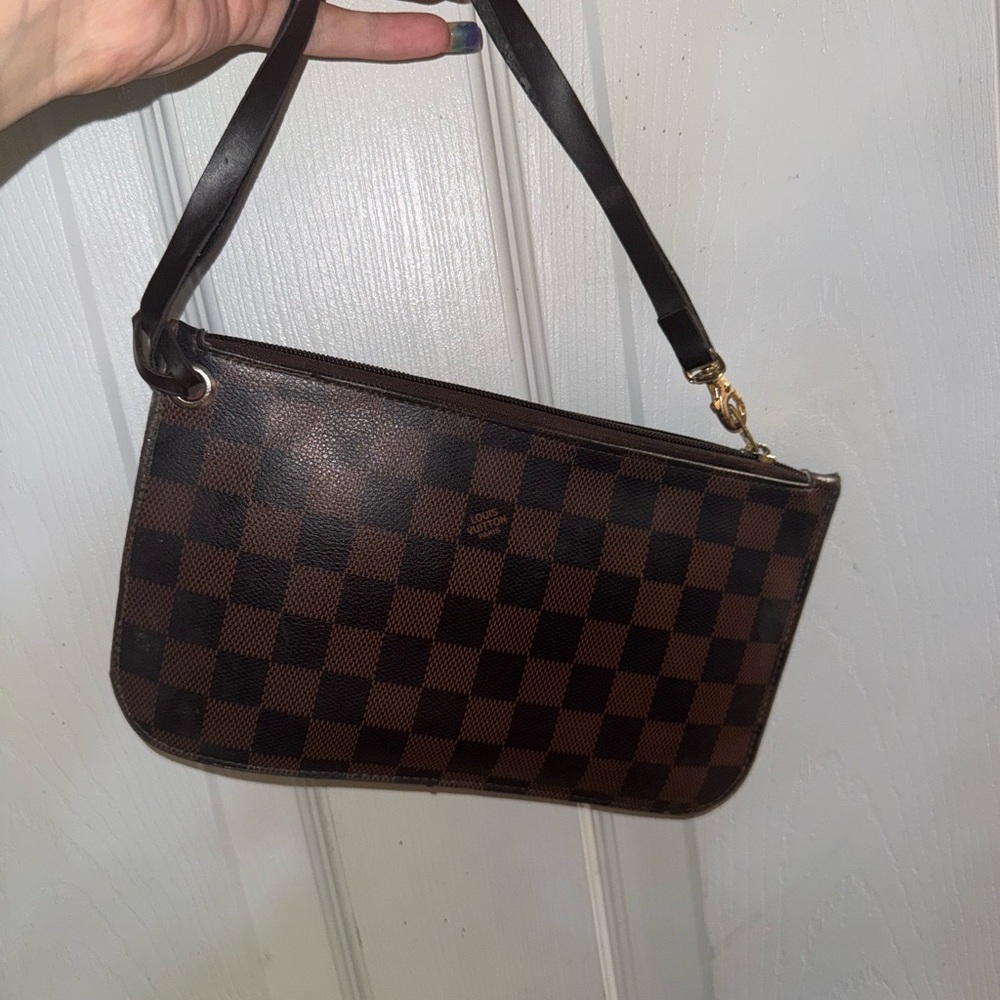 Checkered Brown and Black Designer Clutch